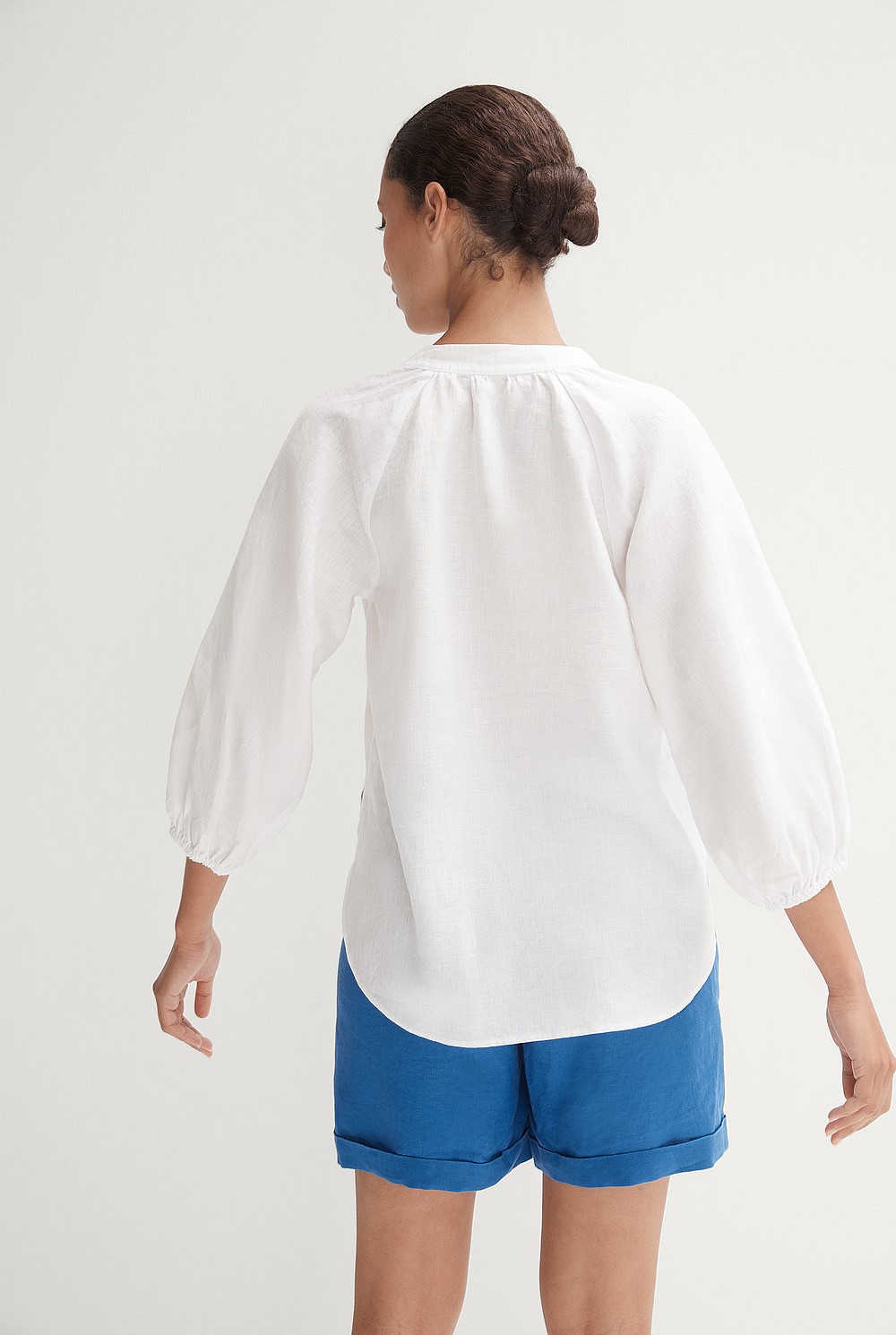 Linen Button Detail Blouse