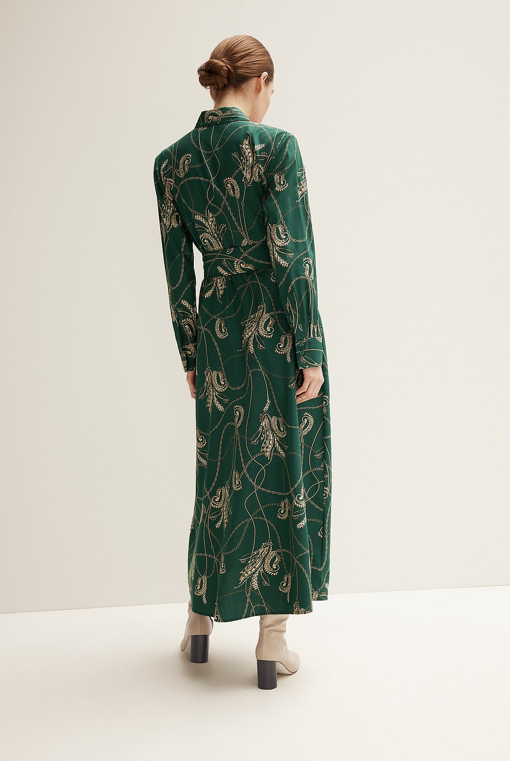 Cotton Modal Ornate Chain Shirt Dress