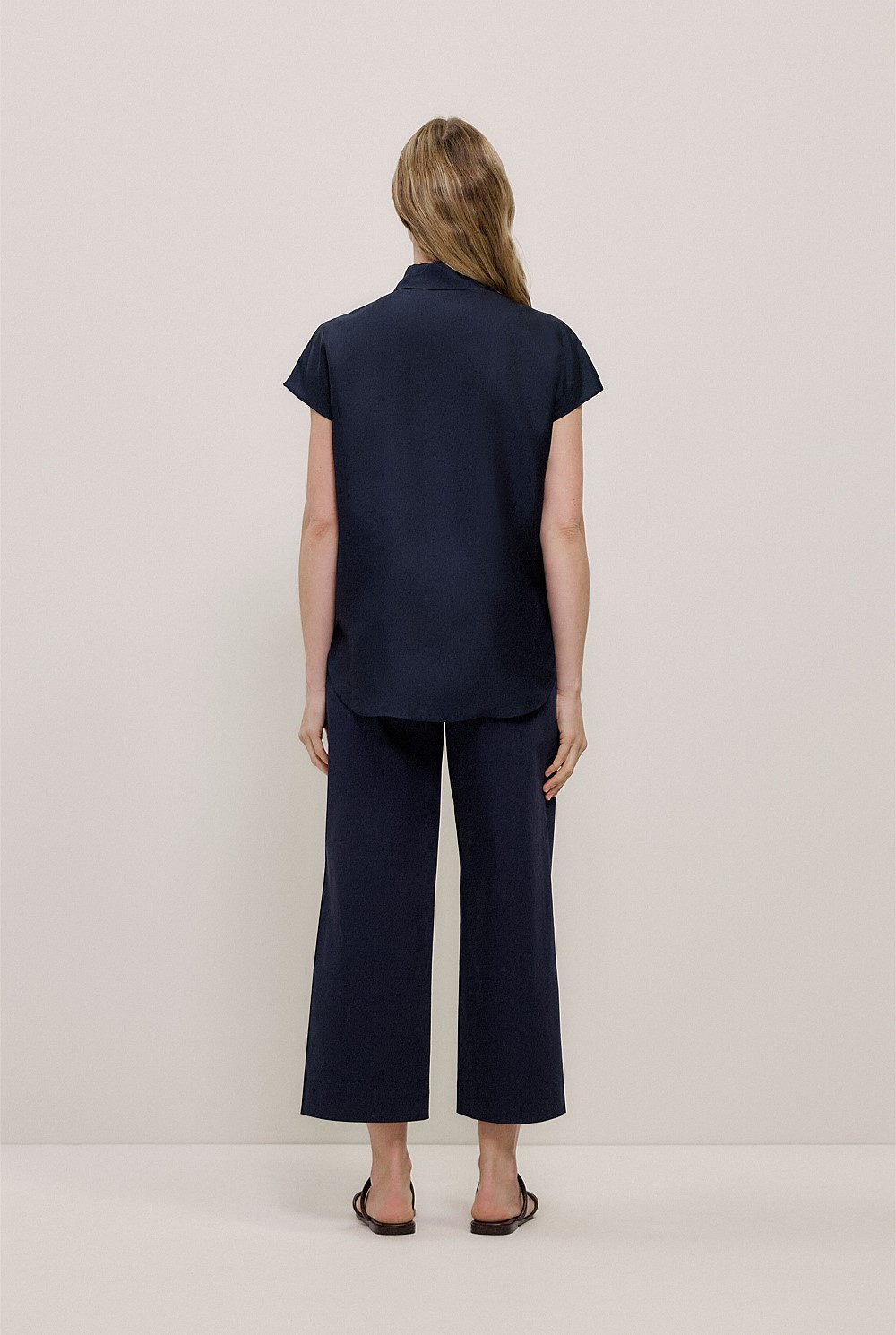 Silk Twill Cap Sleeve Shirt