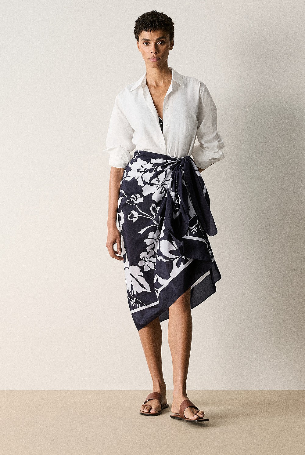 Cotton Silk Floral Sarong