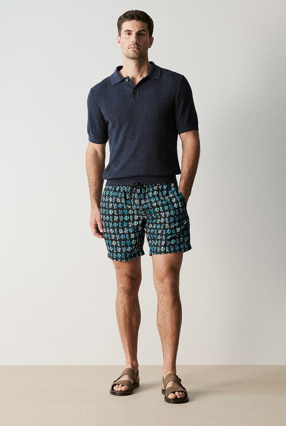 Linen Cotton Textured Stitch Polo