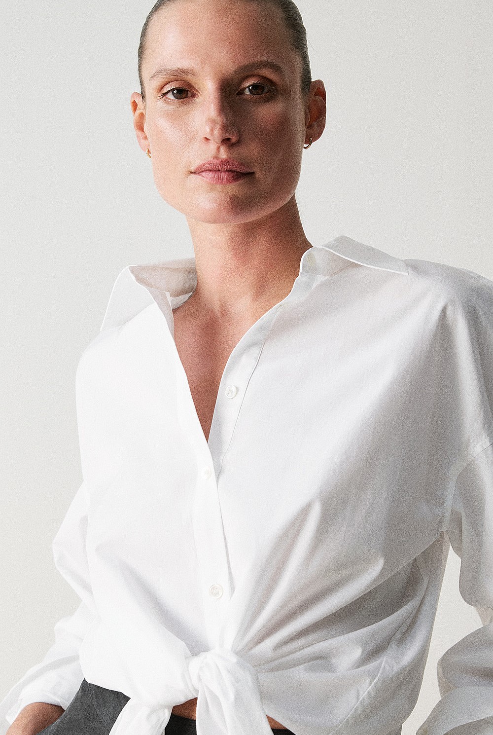 Cotton Tie Front Shirt