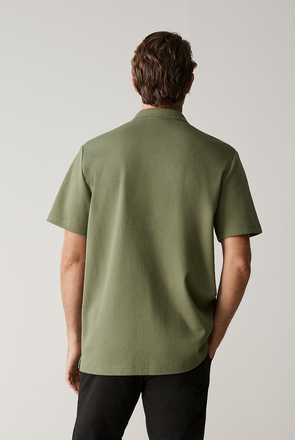 Regular Fit Cotton Blend Pique Shirt