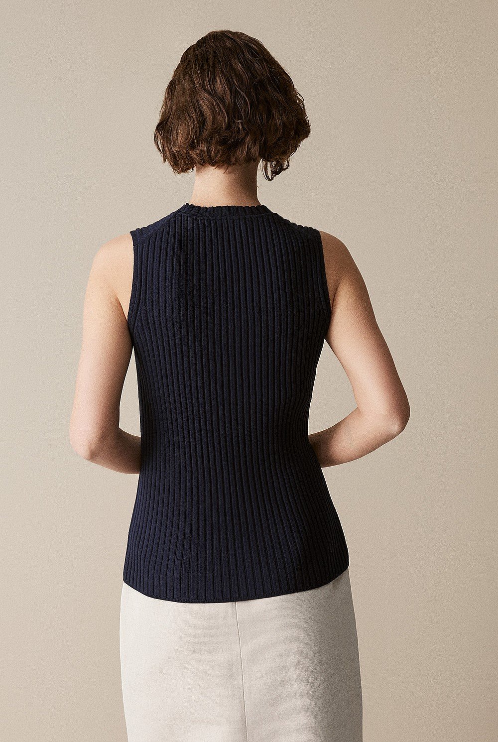 Merino Blend Knit Sleeveless Top