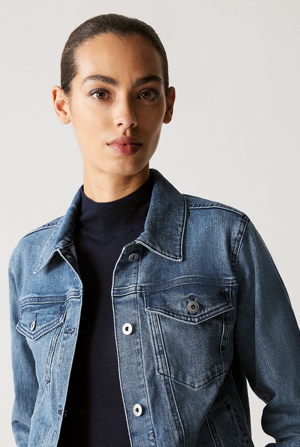 Classic Pocket Stretch Denim Jacket