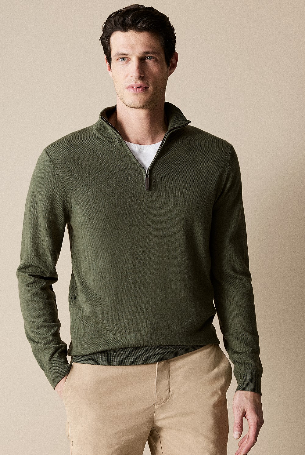 Merino Half Zip Knit
