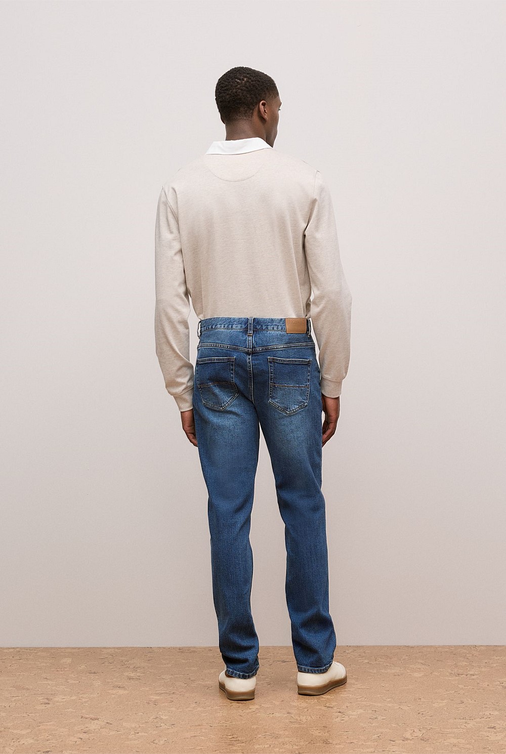 Relaxed Fit Mid Wash Jean