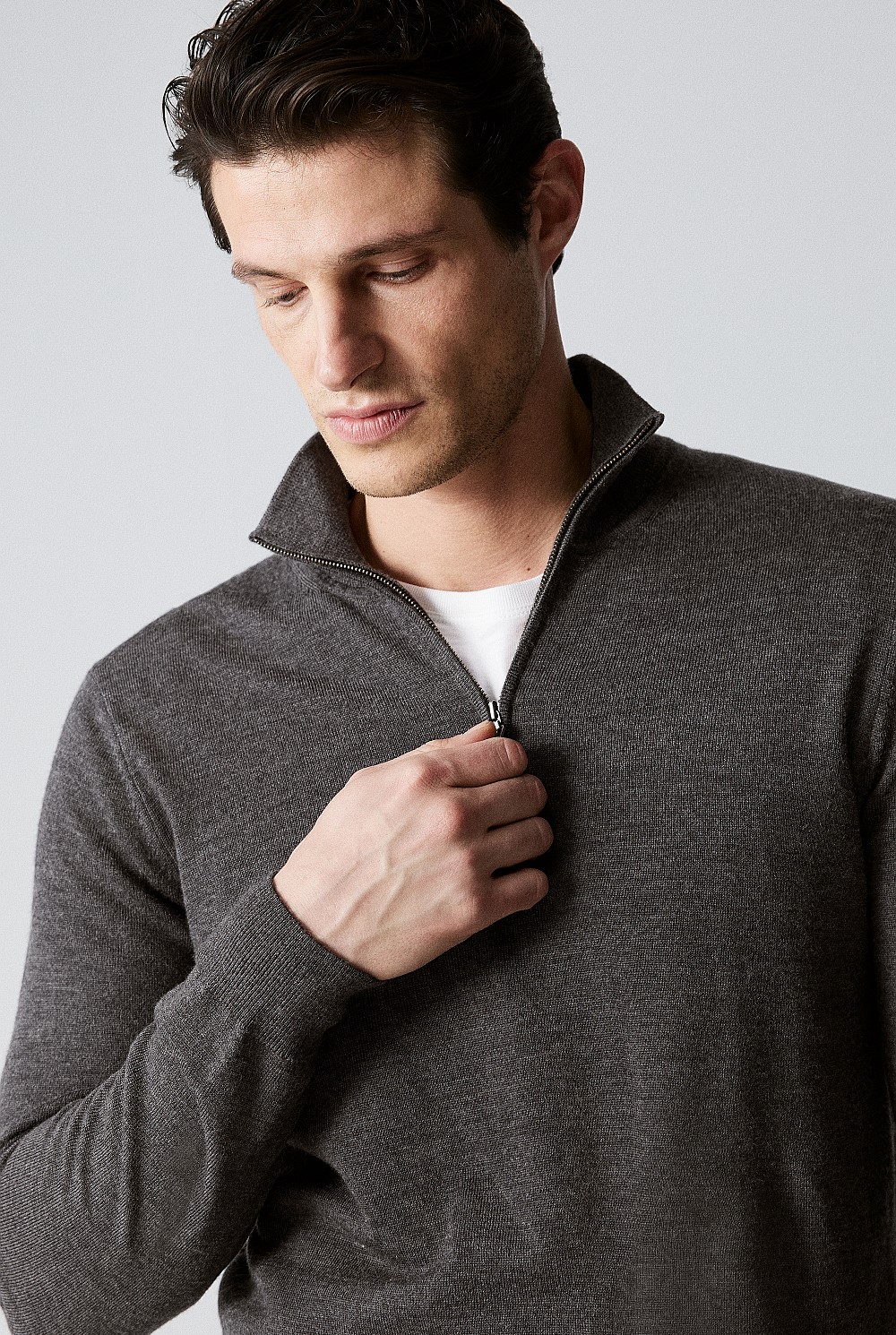 Merino Half Zip Knit