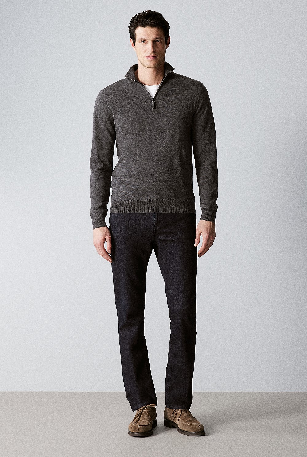 Merino Half Zip Knit