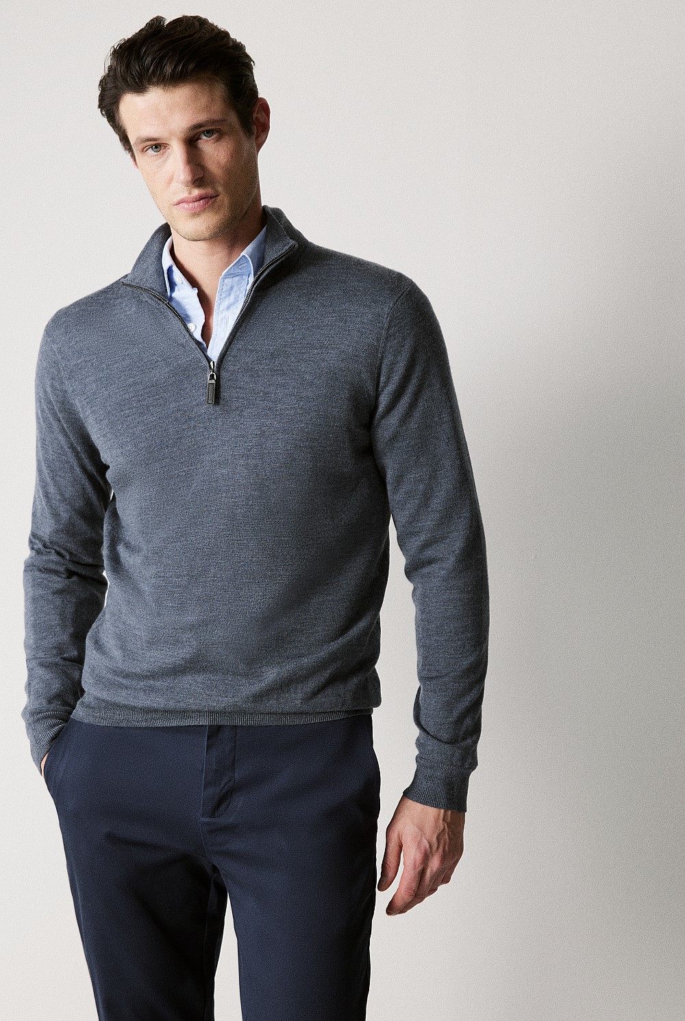 Merino Half Zip Knit