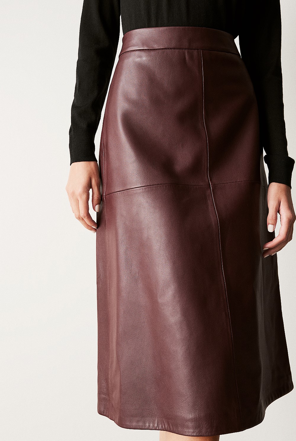 Leather A-Line Skirt