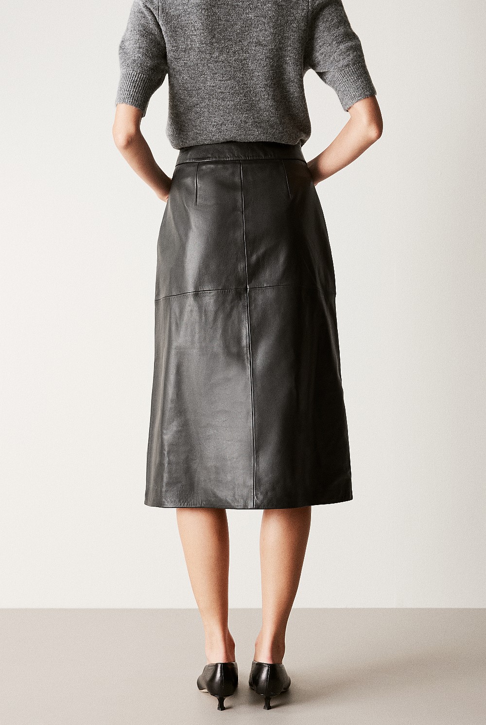 Leather A-Line Skirt