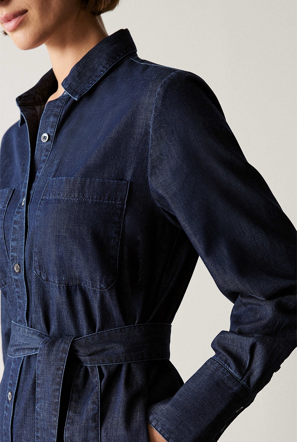 Denim Relaxed Shirt Dress