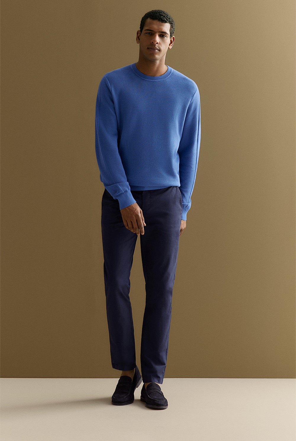 Cotton Textured Knit Crew