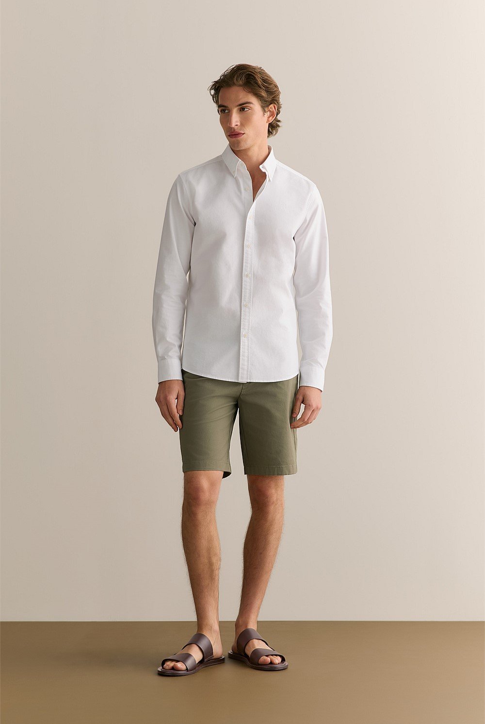 Tailored Fit Cotton Monogram Oxford Shirt