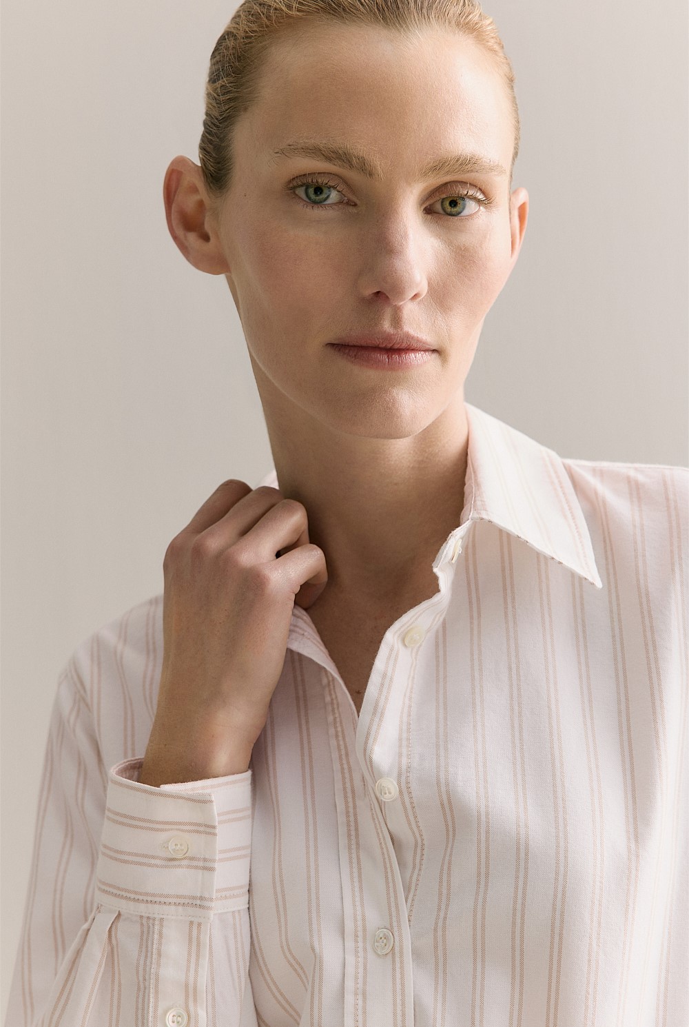 Yarn Dyed Cotton Striped Oxford Shirt