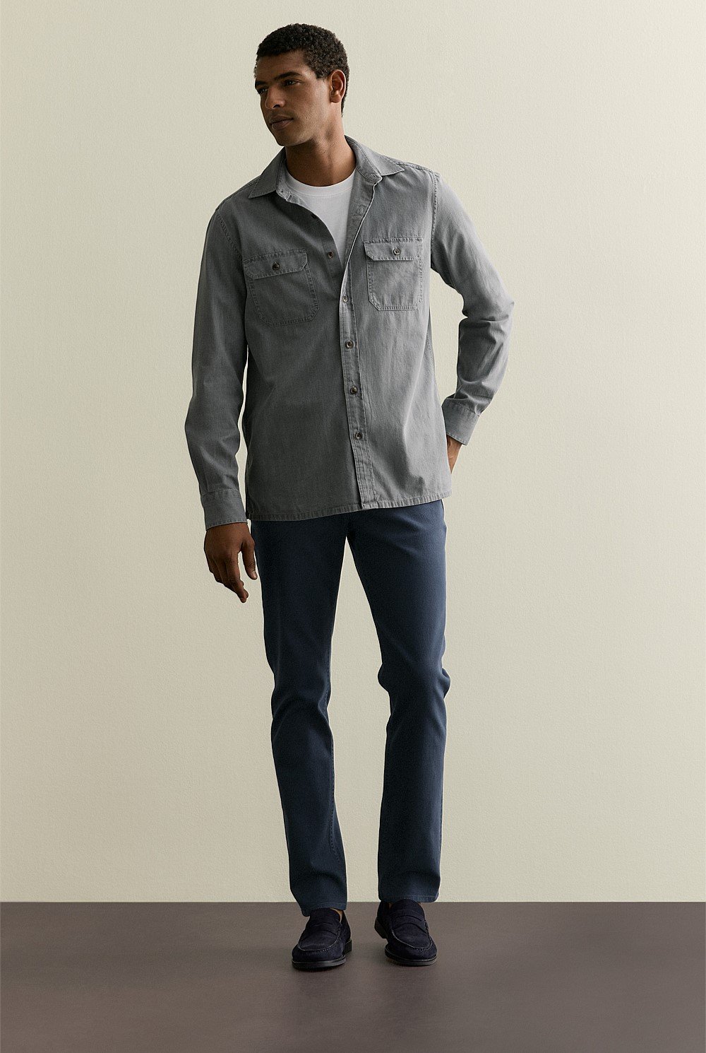 Washed Denim Pocket Detail Shirt