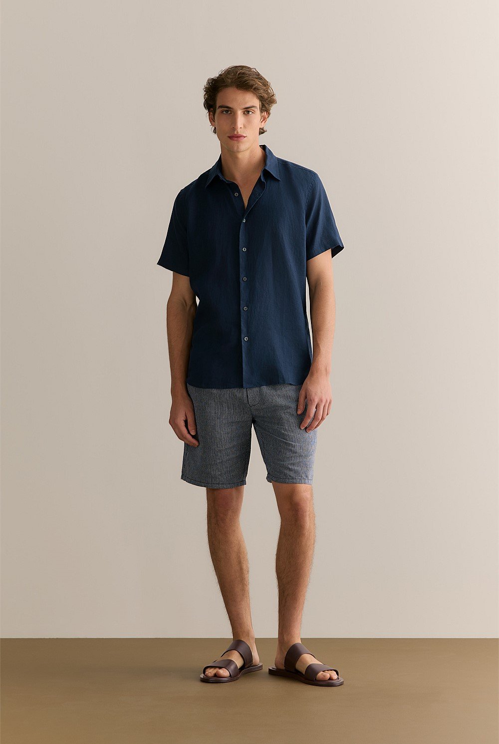 Regular Fit Linen Short Sleeve Shirt