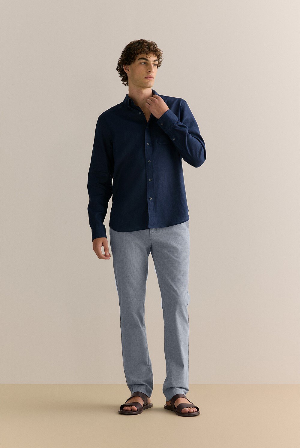 Regular Fit Linen Long Sleeve Shirt