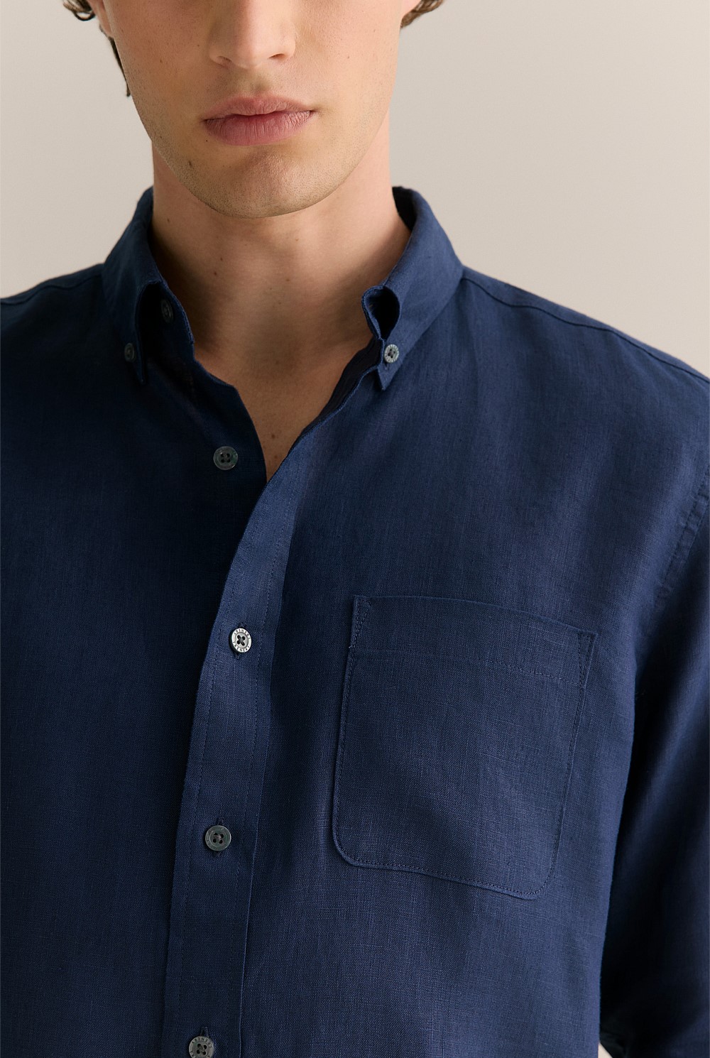 Regular Fit Linen Long Sleeve Shirt