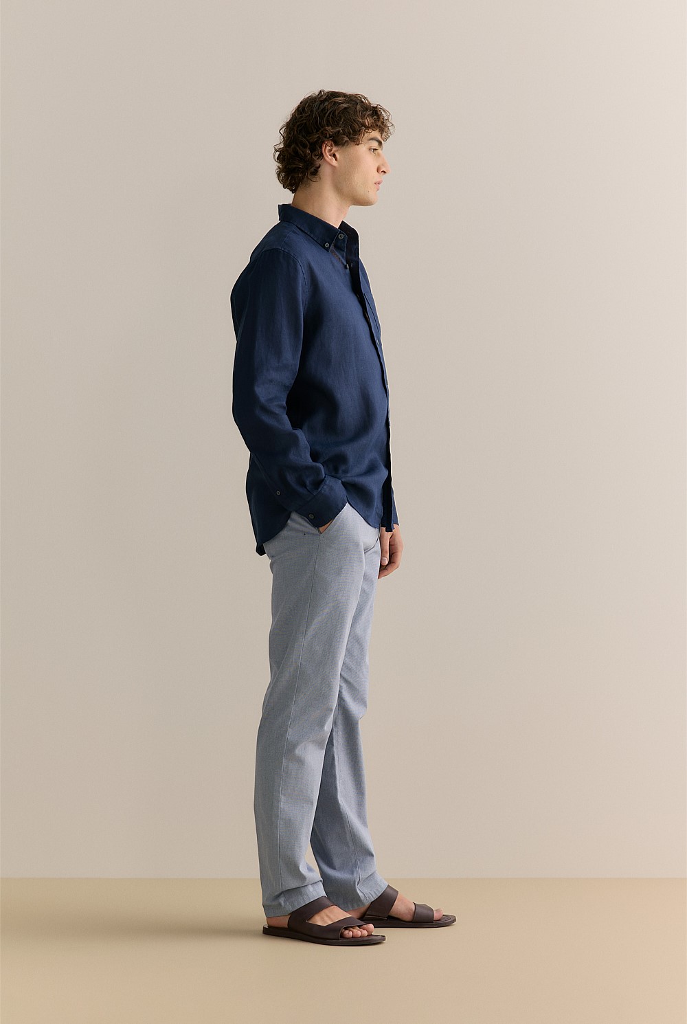 Regular Fit Linen Long Sleeve Shirt