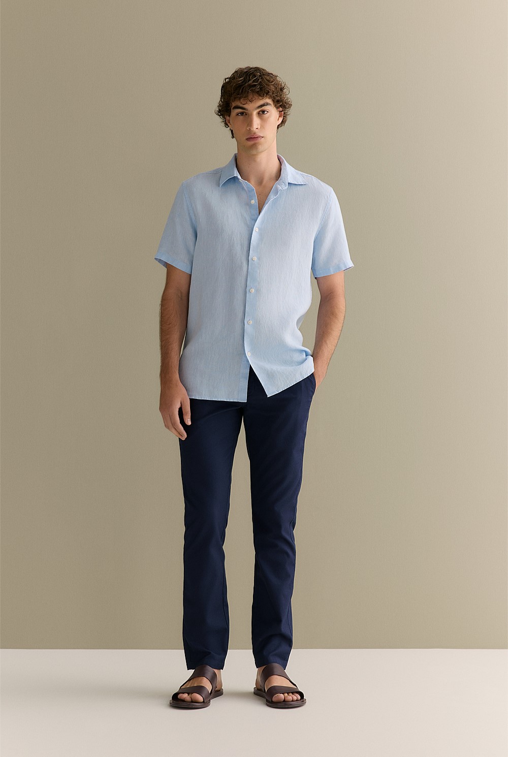 Regular Fit Delave Linen Short Sleeve Shirt