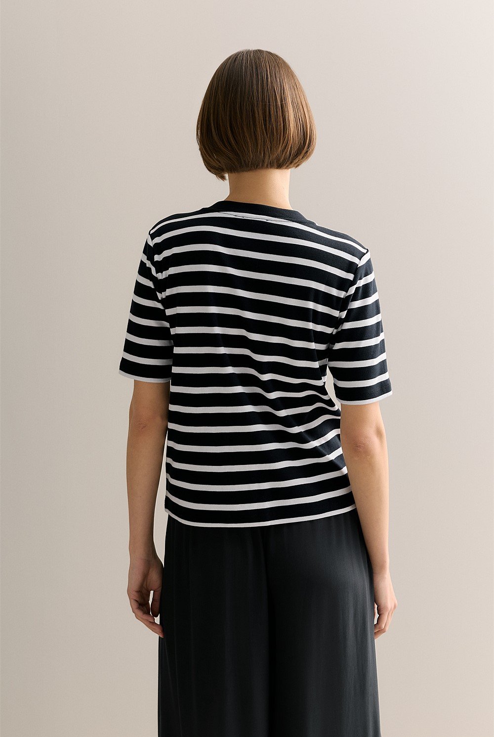 Australian Cotton Stripe Button Through Top