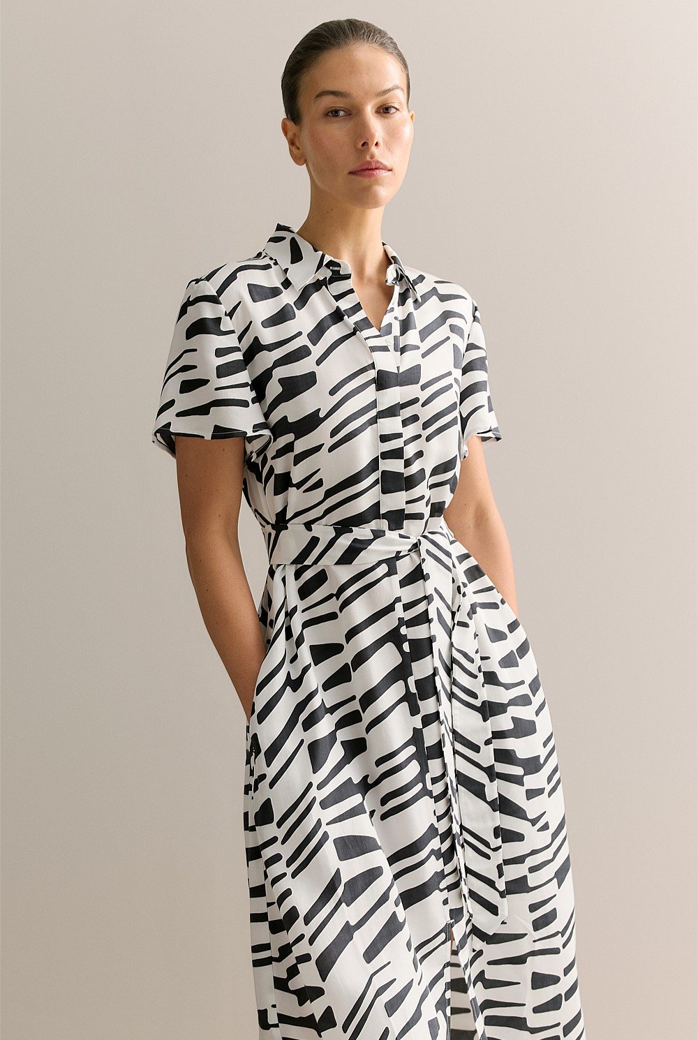 Modal Bold Geo Shirt Dress