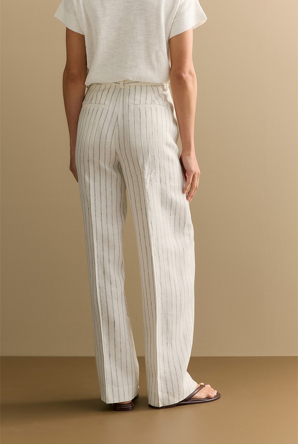 Linen Dot Stripe Pant