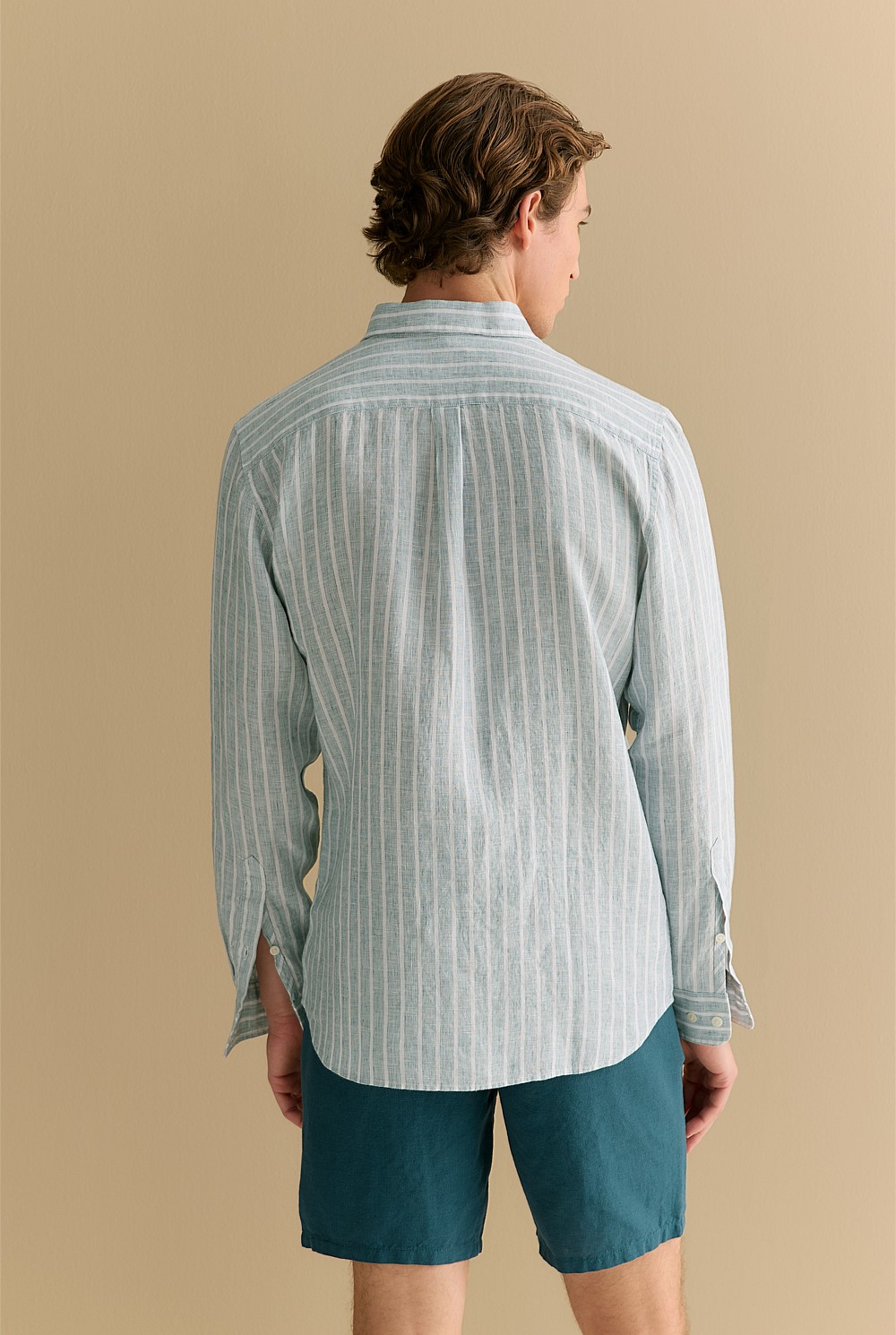 Regular Fit Linen Bold Stripe Shirt