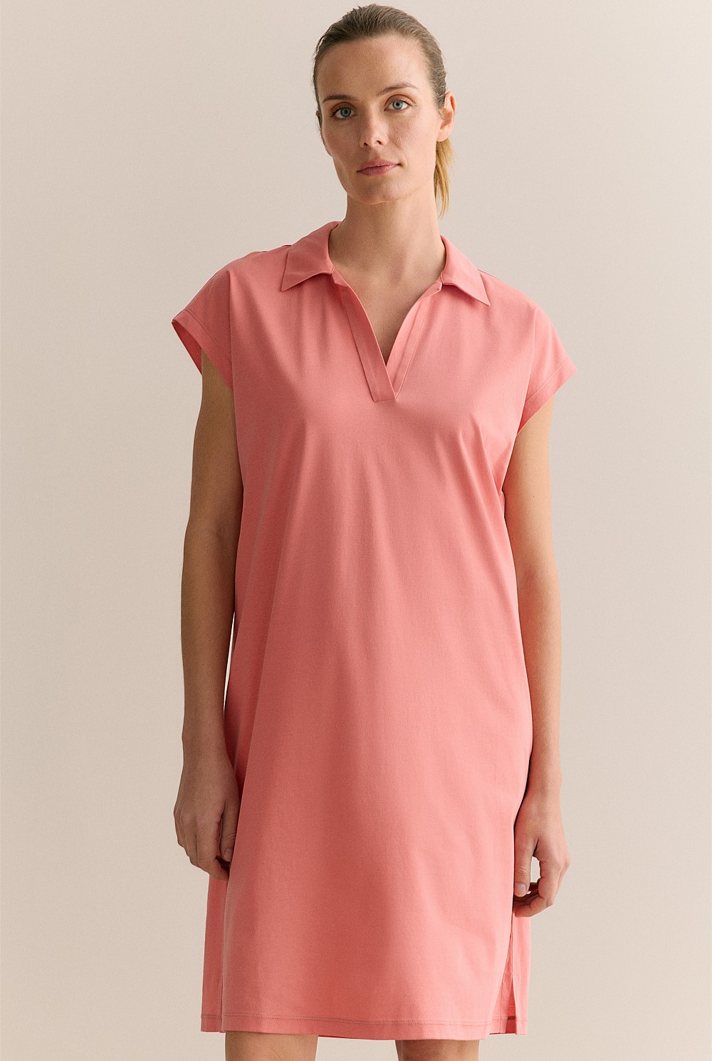 Cotton Interlock Polo Dress