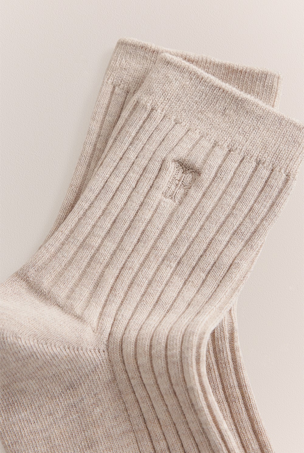 Monogram Rib Crew Sock