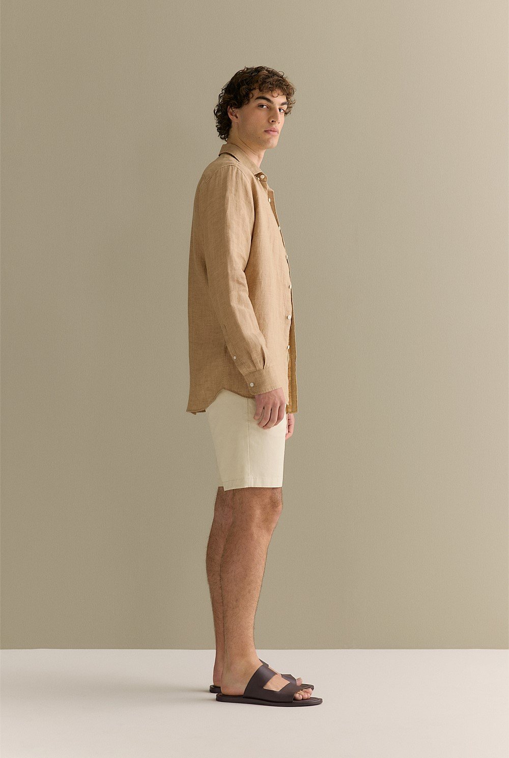 Regular Fit Delave Linen Long Sleeve Shirt