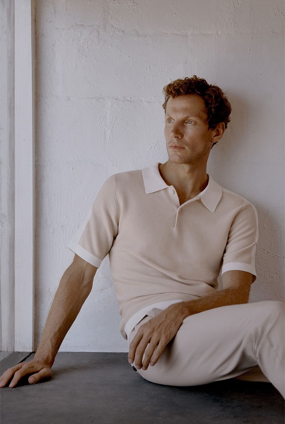 Mouline Cotton Saddle Seam Polo