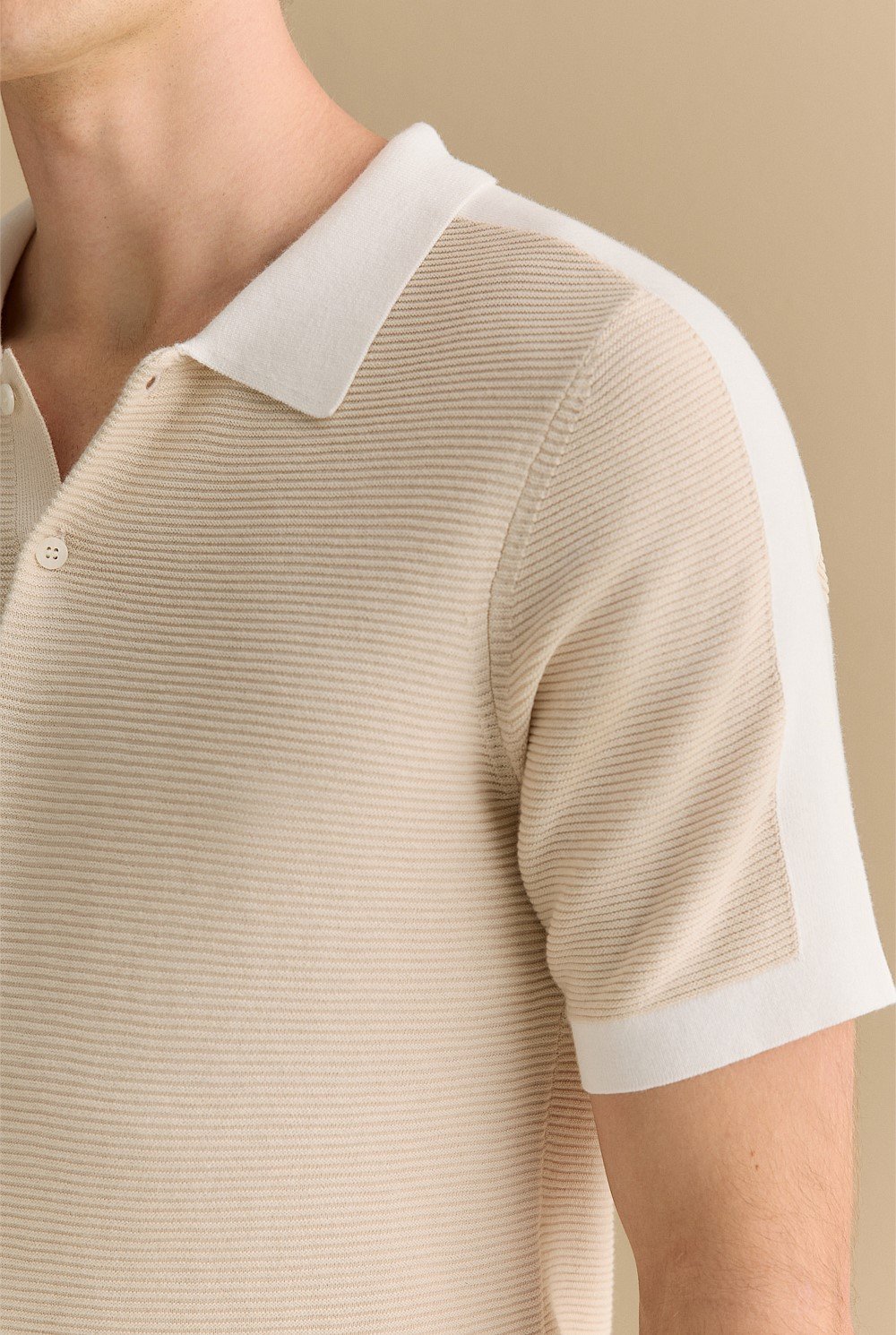 Mouline Cotton Saddle Seam Polo