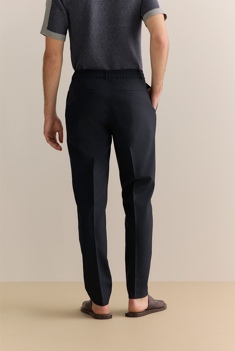 Italian Wool Tapered Pull On Trouser