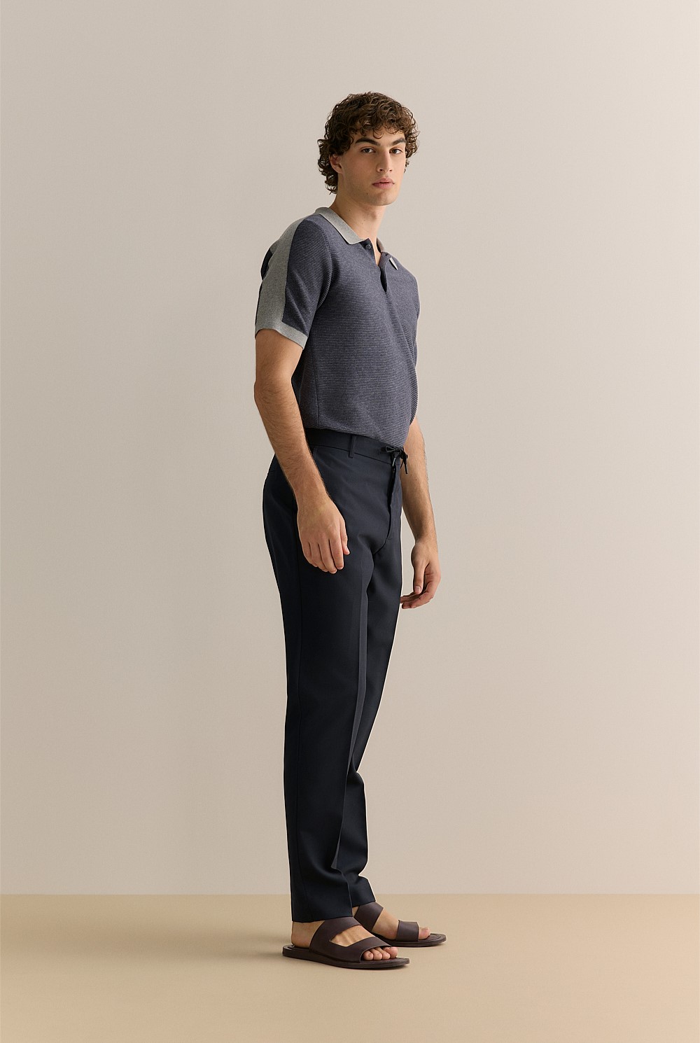 Mouline Cotton Saddle Seam Polo