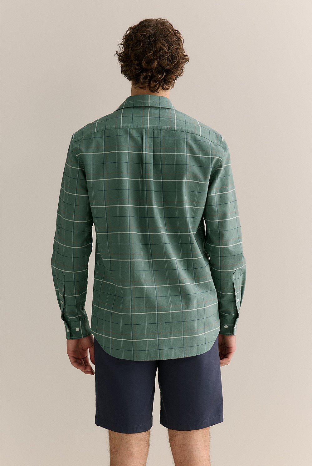 Regular Fit Yarn Dyed Cotton Check Oxford Shirt