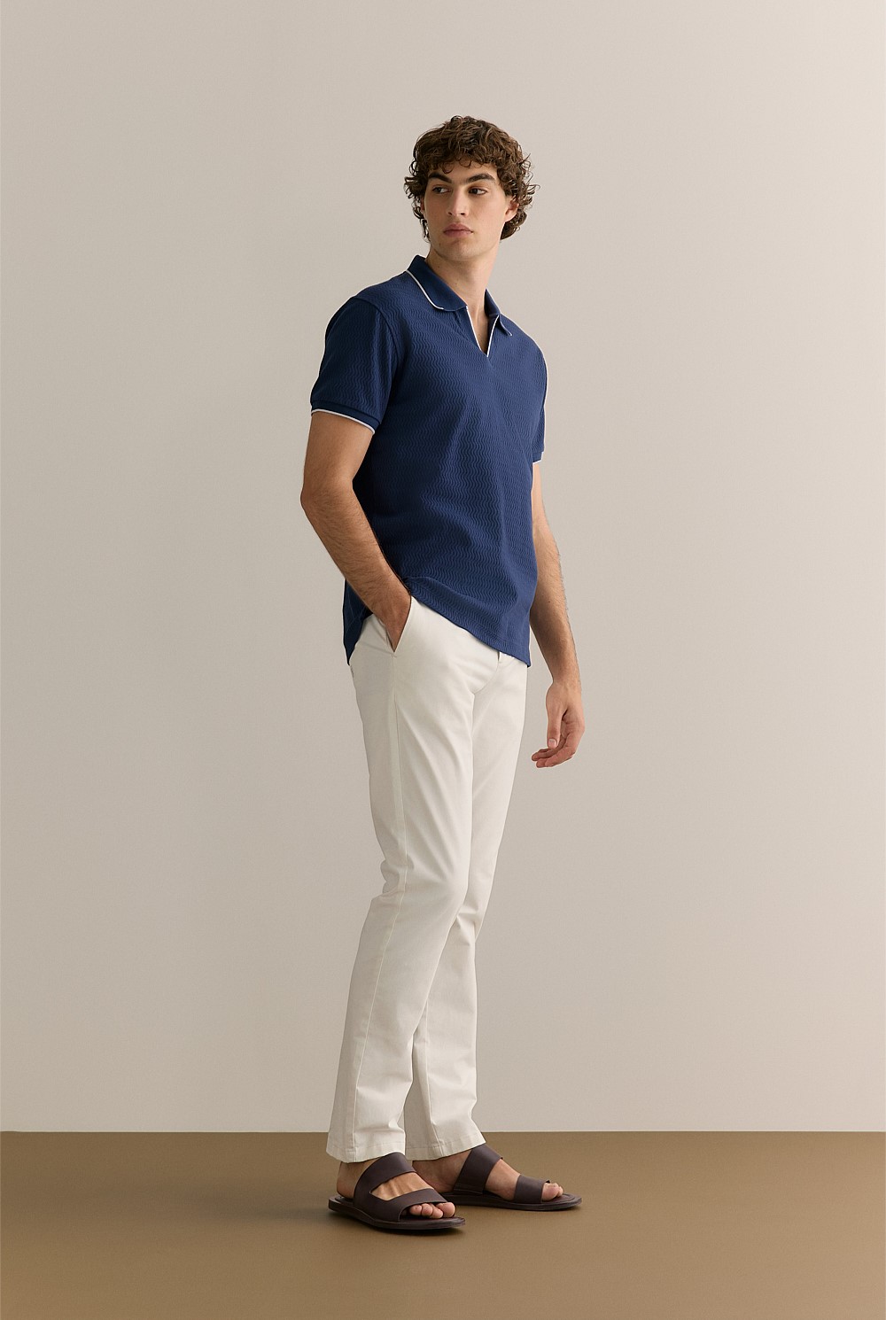 Cotton Jacquard Short Sleeve Polo