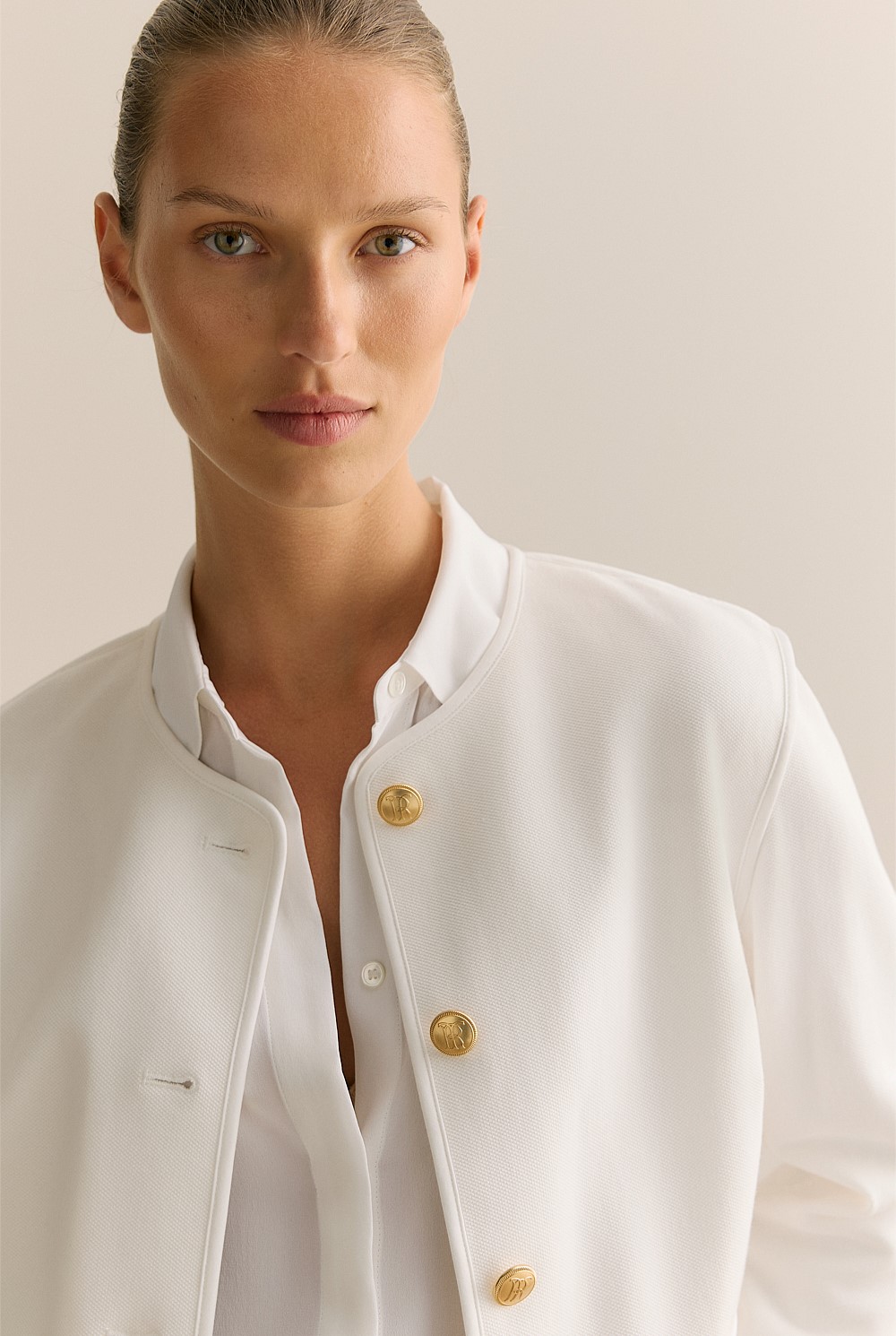 Cotton Modal Woven Pique Jacket