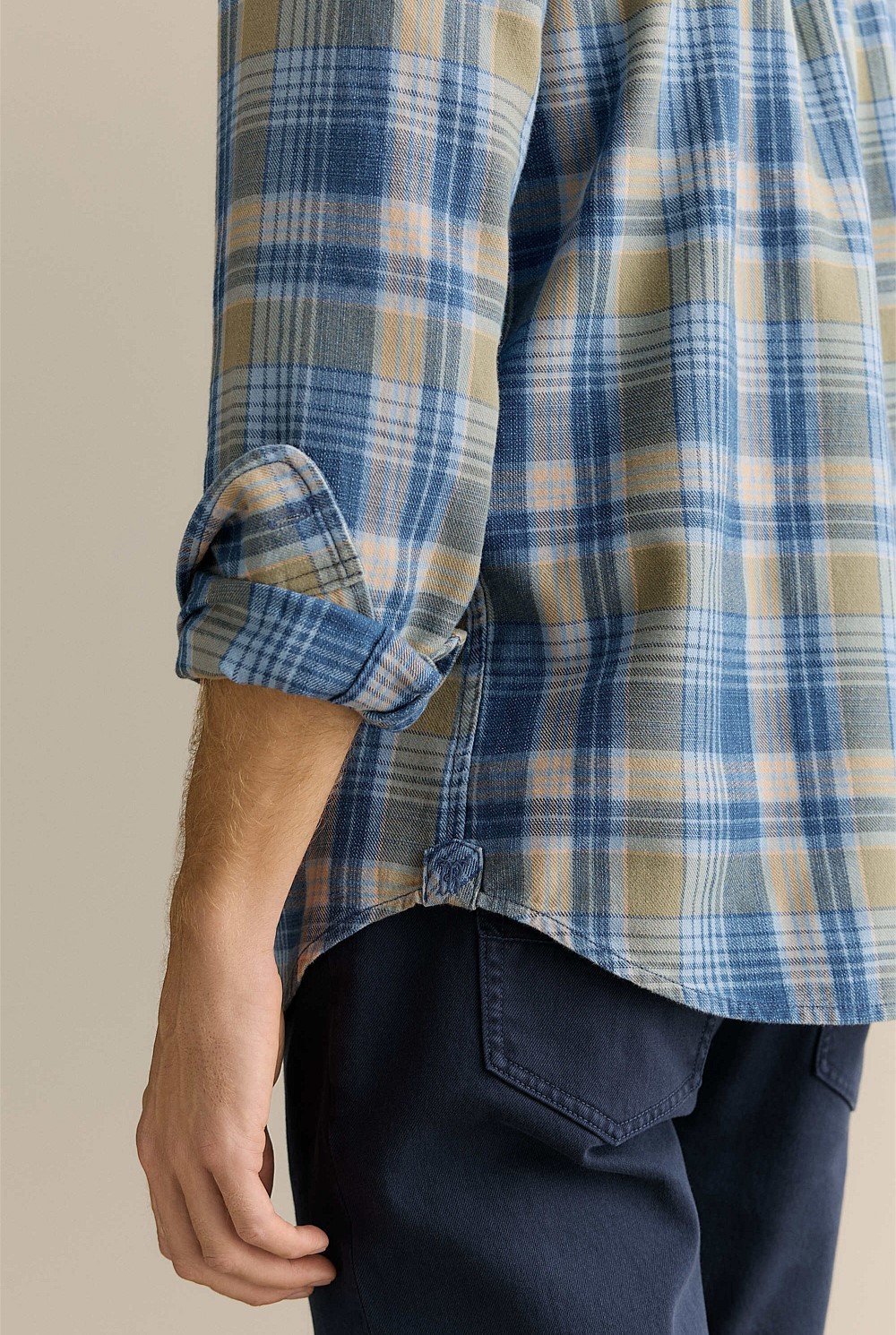 Regular Fit Cotton Slub Check Shirt