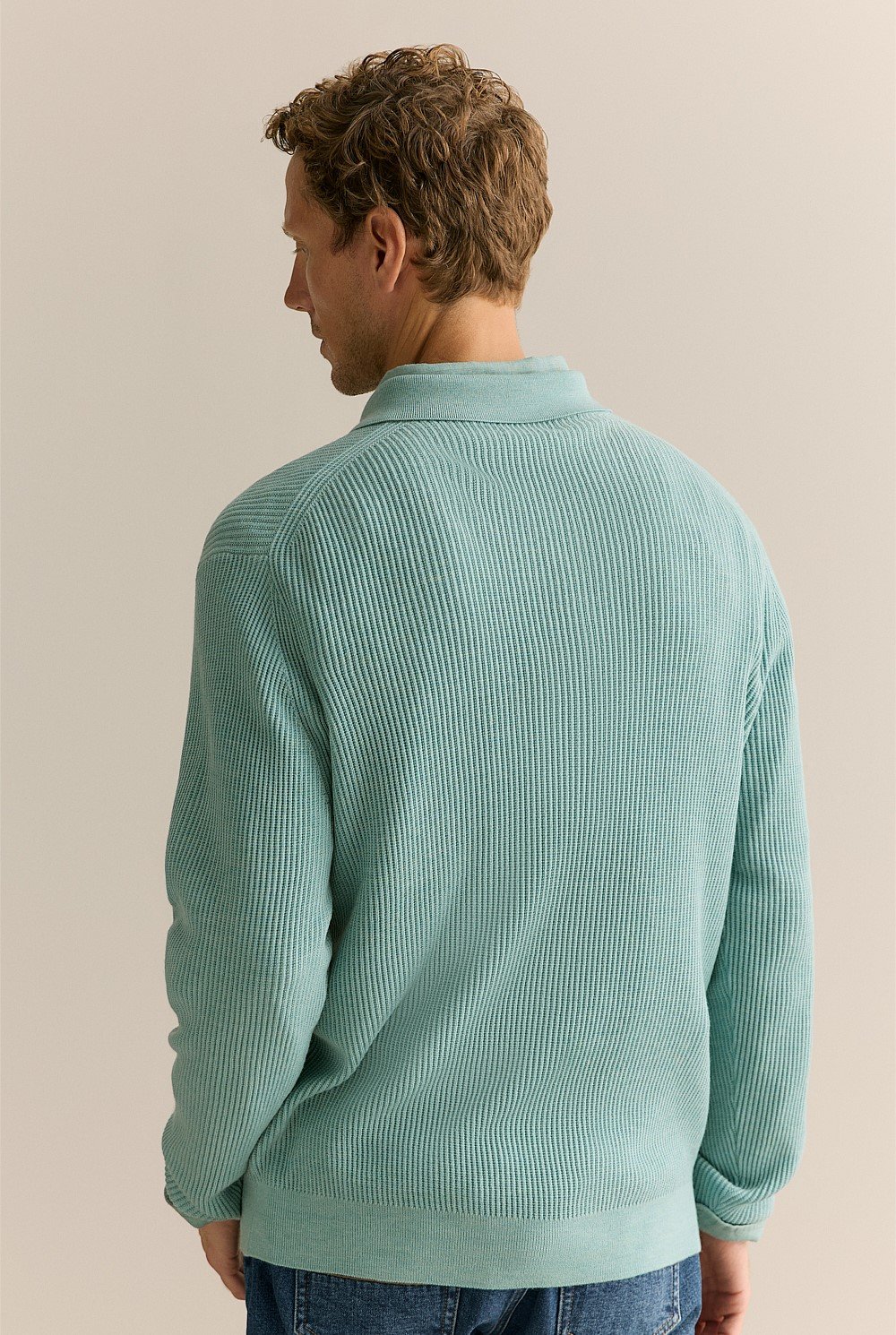 Merino Textured Rib Polo