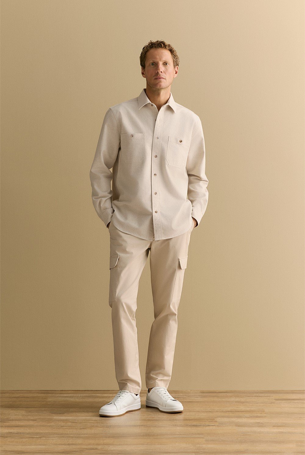 Organically Grown Cotton Brushed Twill Overshirt