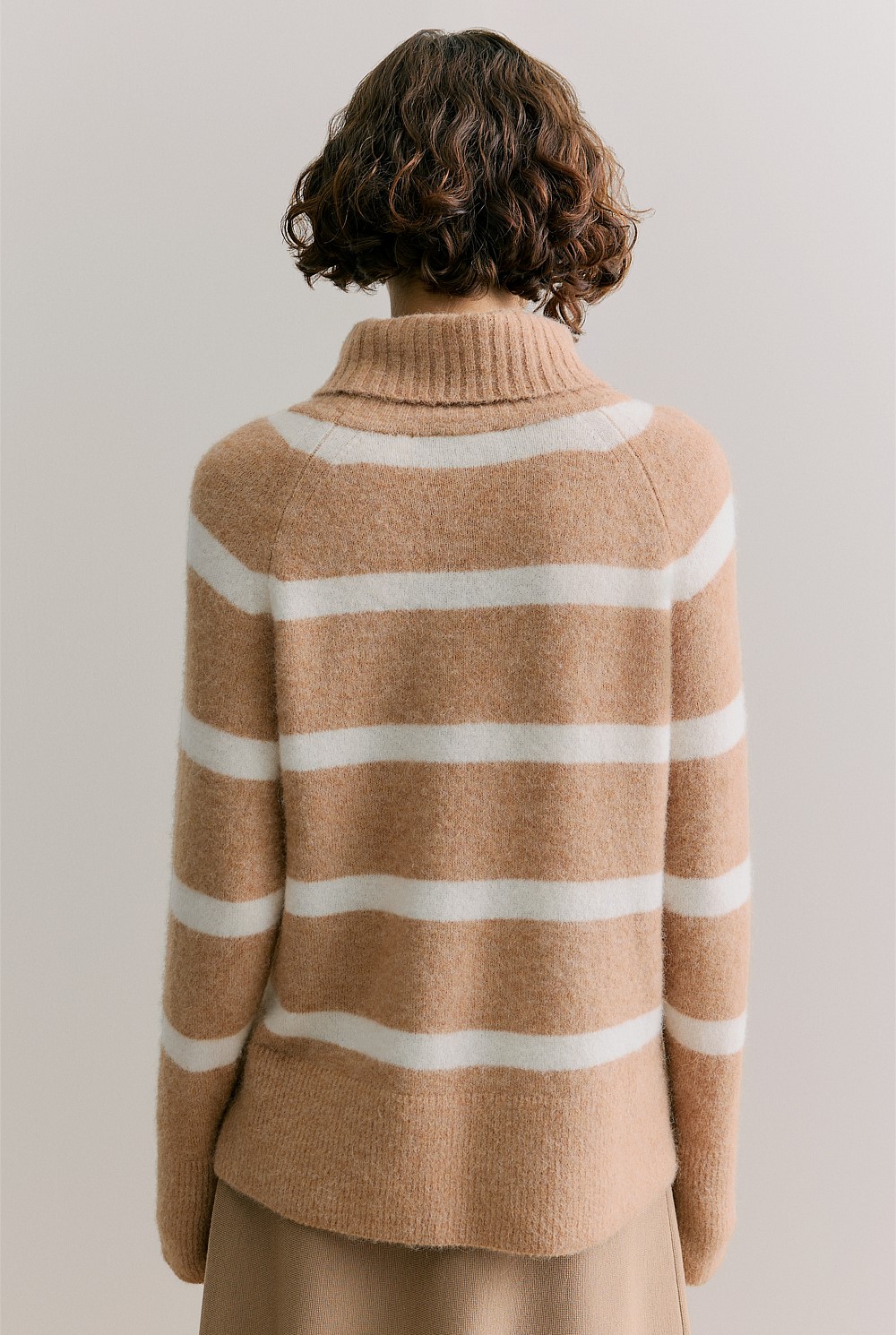 Alpaca Merino Blend Stripe Rollneck