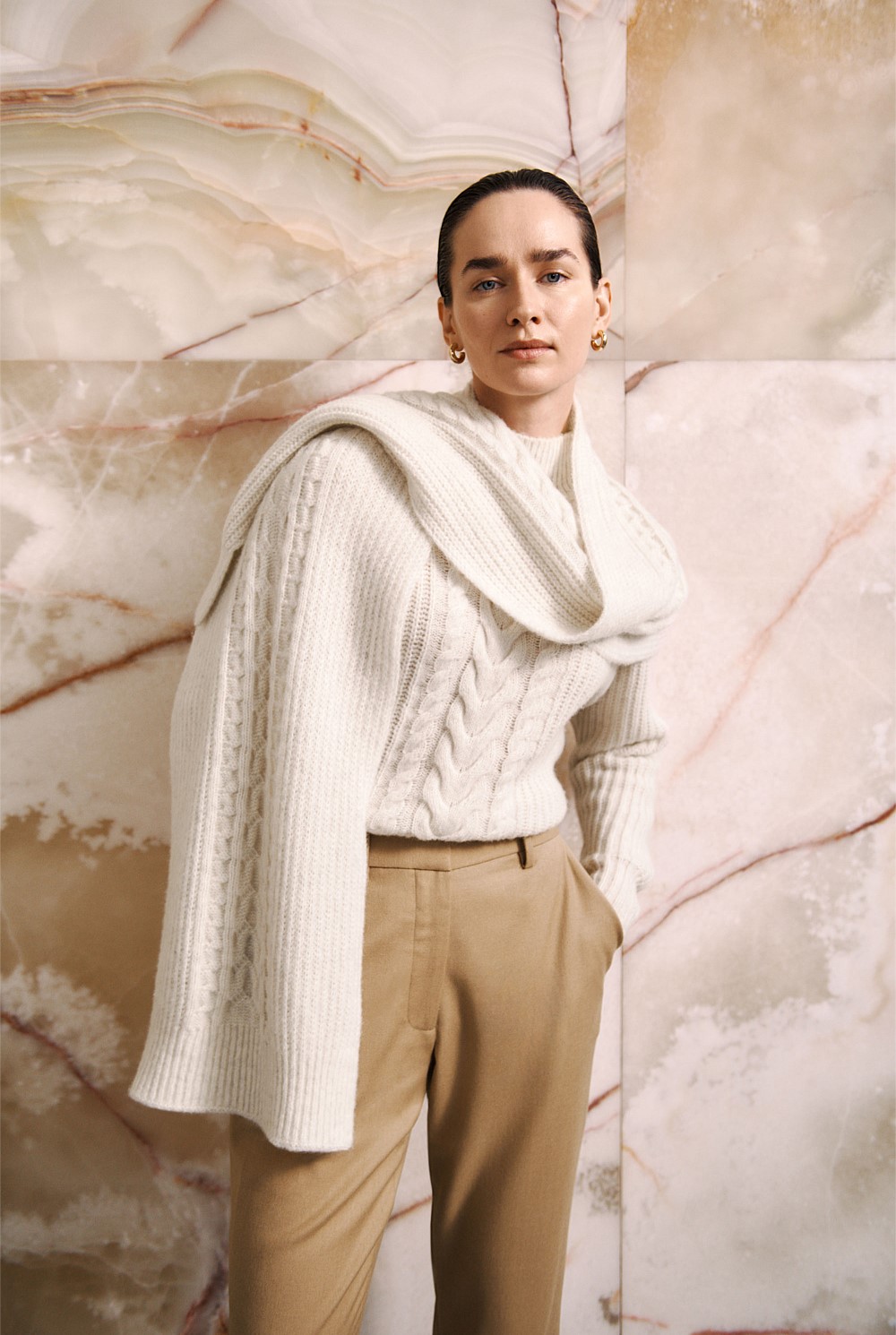 Merino Cable Knit Scarf