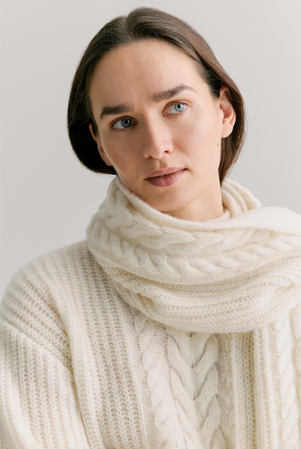 Merino Cable Knit Scarf