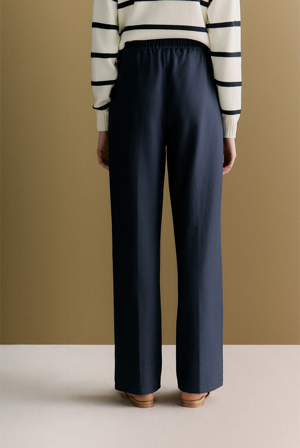 Ponte Pintuck Detail Straight Leg Pant