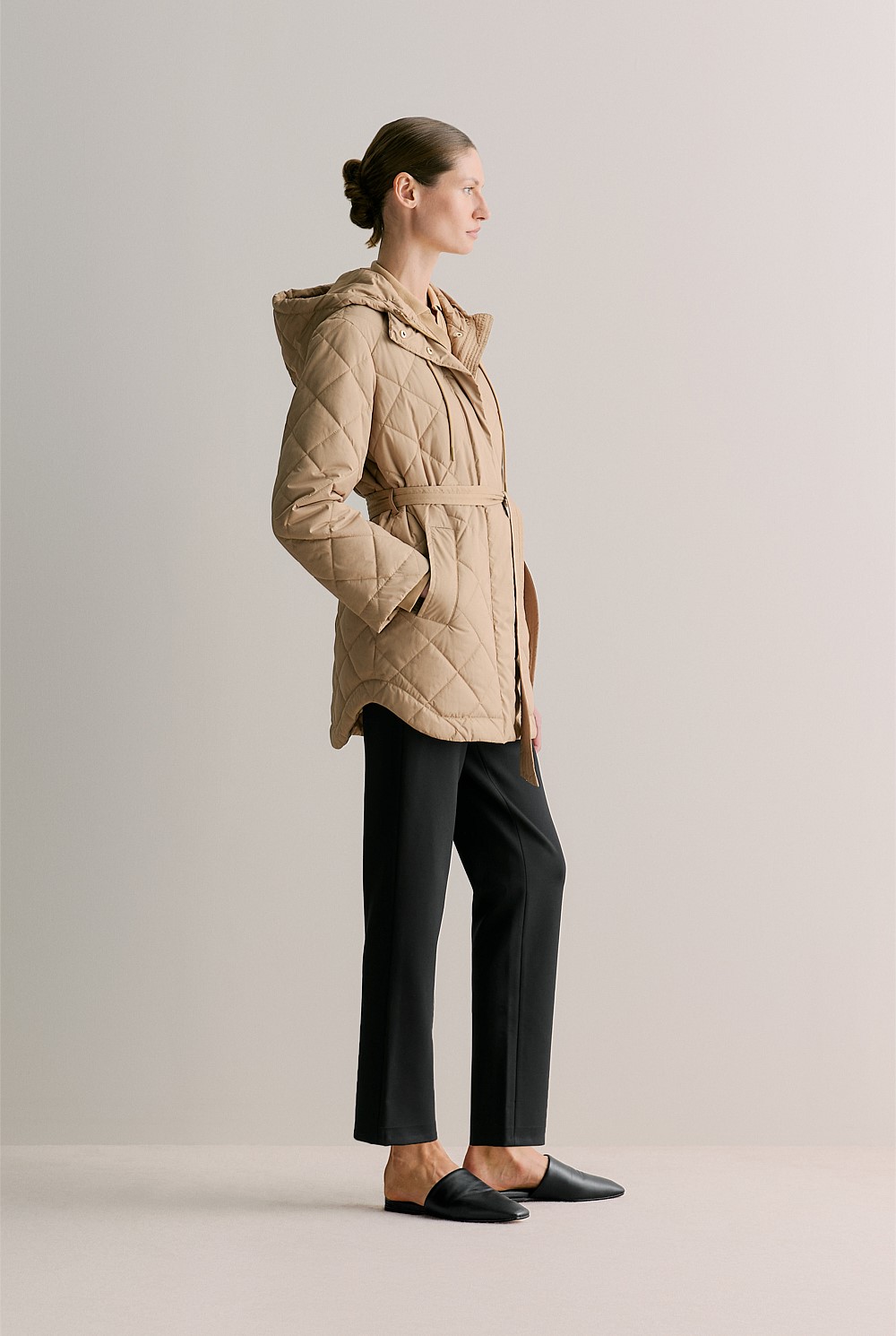 Diamond Quilted Hooded Anorak