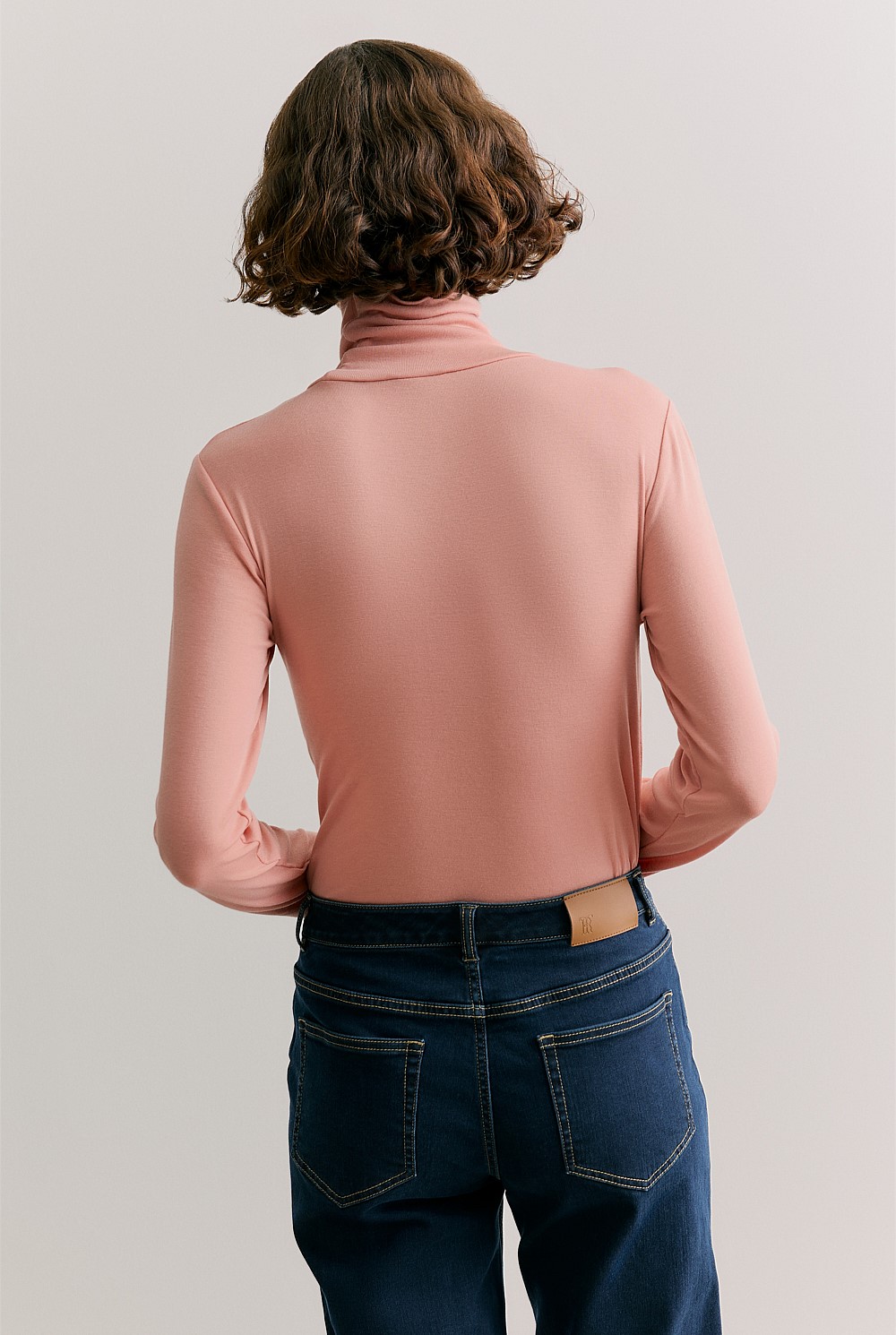 Tencel Wool Fine Rib Rollneck