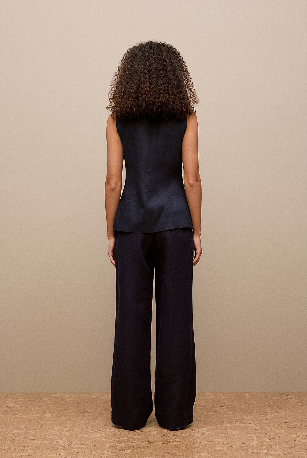 Linen Button Through Vest